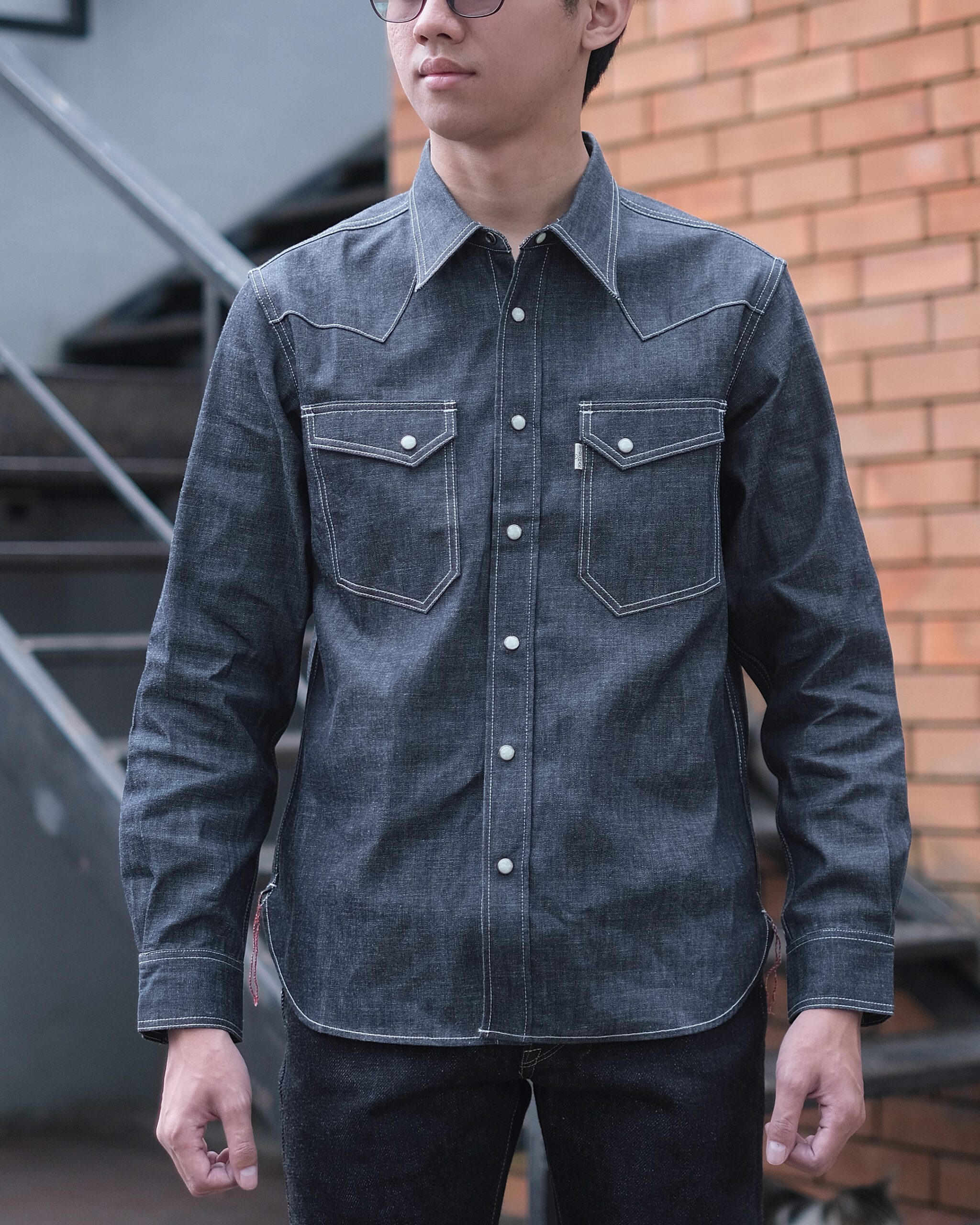 WESTERN SHIRT INDIGO L/S - Image 2